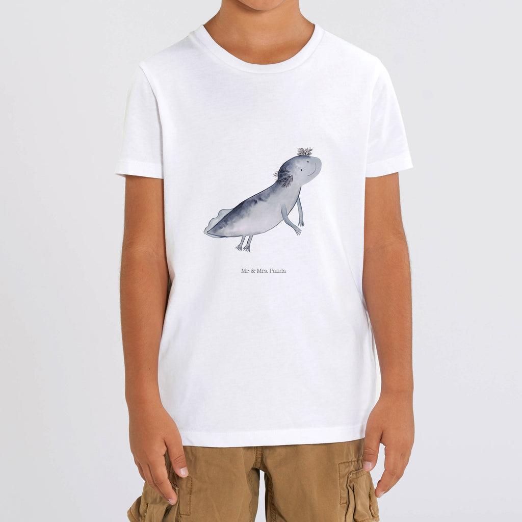7-8 Jahre Kinder T-Shirt Axolotl schwimmt Axolotl, Molch, Axolot, Schwanzlurch, Lurch, Lurche, Problem, Probleme, Lösungen, Motivation