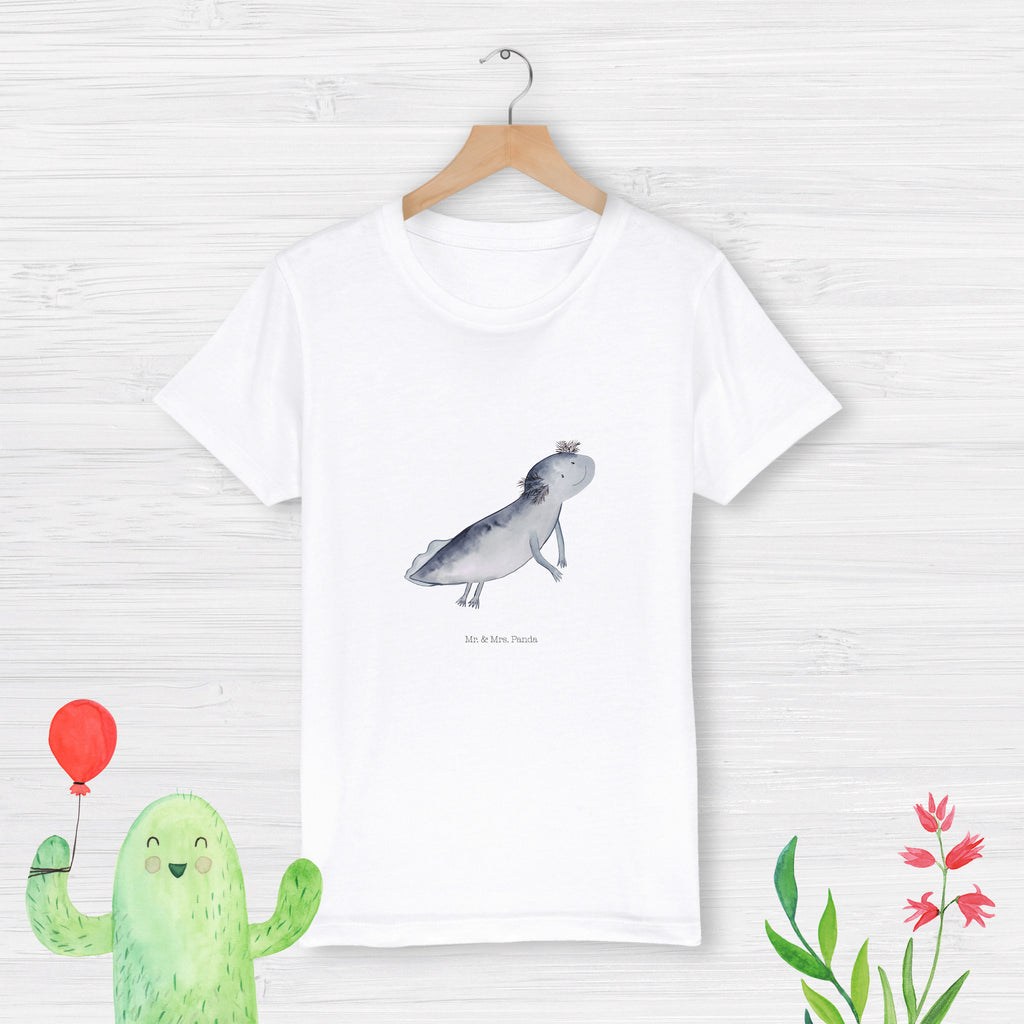 7-8 Jahre Kinder T-Shirt Axolotl schwimmt Axolotl, Molch, Axolot, Schwanzlurch, Lurch, Lurche, Problem, Probleme, Lösungen, Motivation
