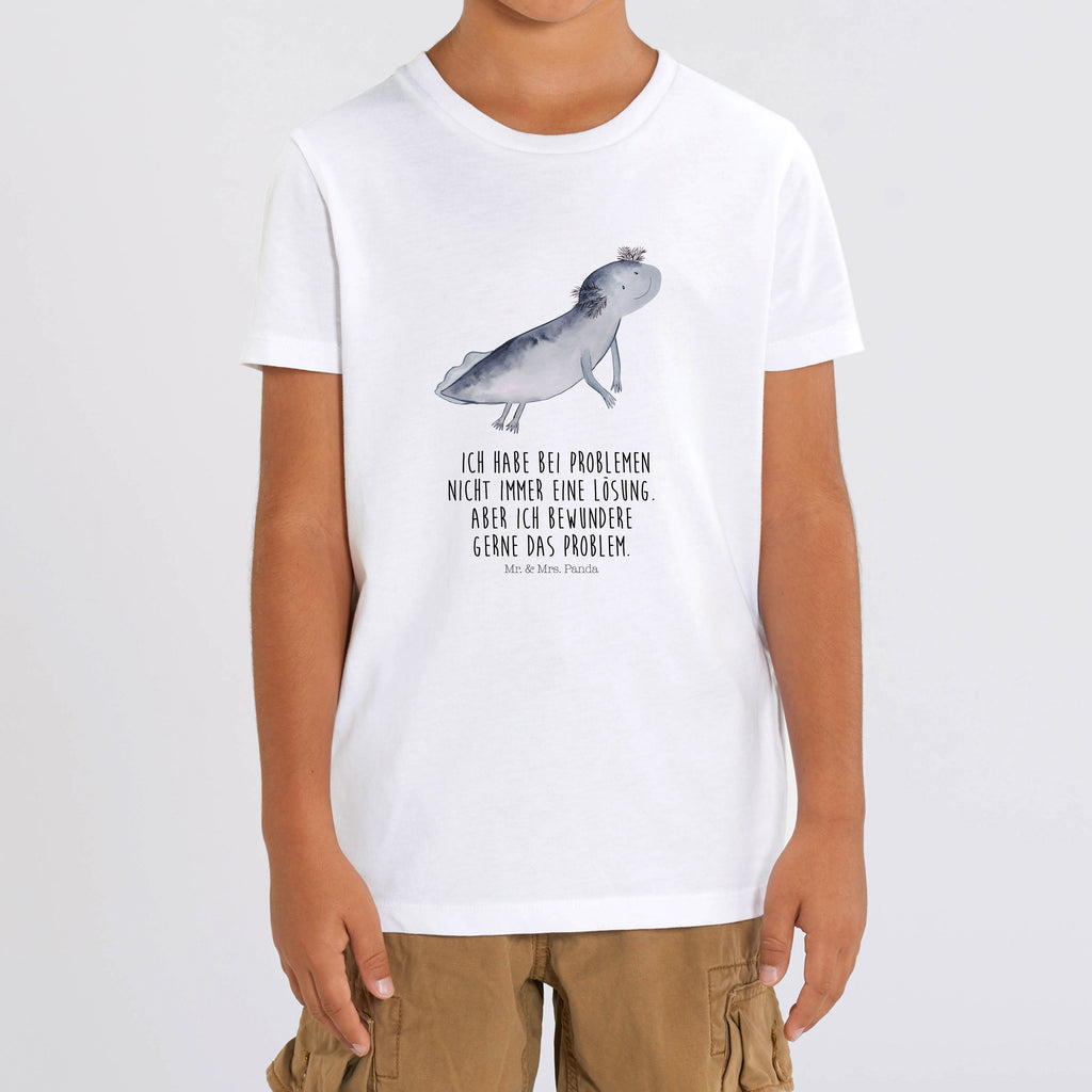 7-8 Jahre Kinder T-Shirt Axolotl schwimmt Axolotl, Molch, Axolot, Schwanzlurch, Lurch, Lurche, Problem, Probleme, Lösungen, Motivation