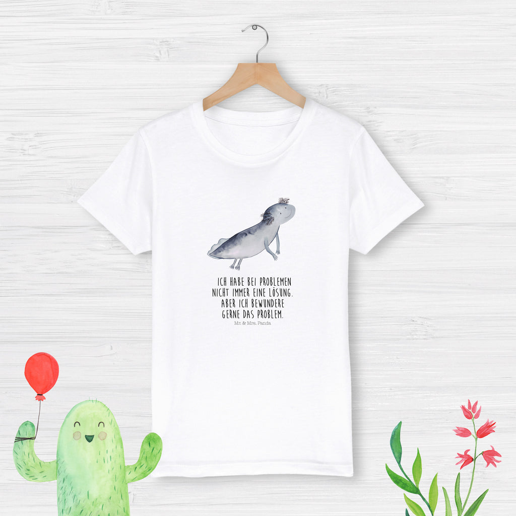 7-8 Jahre Kinder T-Shirt Axolotl schwimmt Axolotl, Molch, Axolot, Schwanzlurch, Lurch, Lurche, Problem, Probleme, Lösungen, Motivation