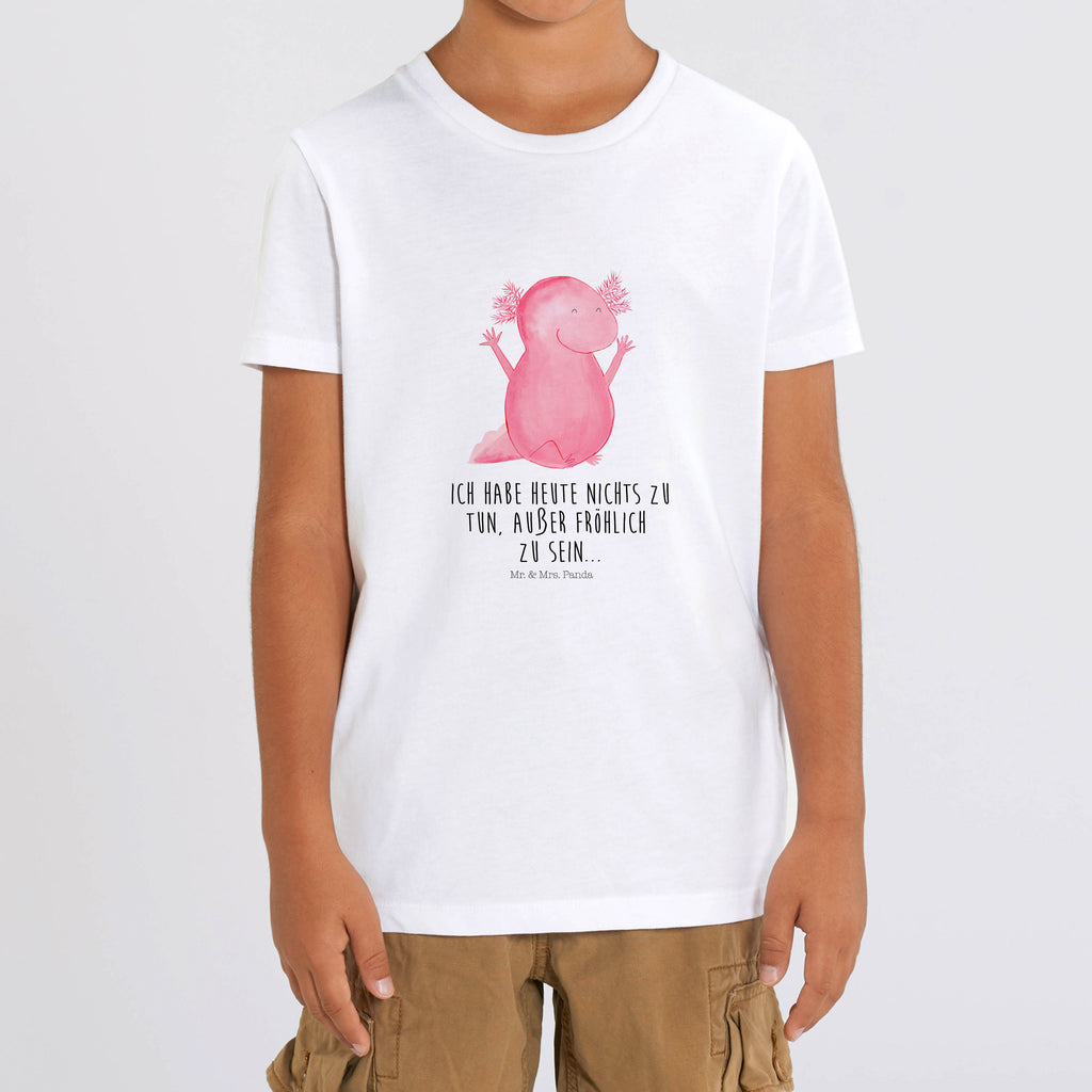 12-14 Jahre Kinder T-Shirt Axolotl Hurra Axolotl, Molch, Axolot, Schwanzlurch, Lurch, Lurche, fröhlich, Spaß, Freude, Motivation, Zufriedenheit