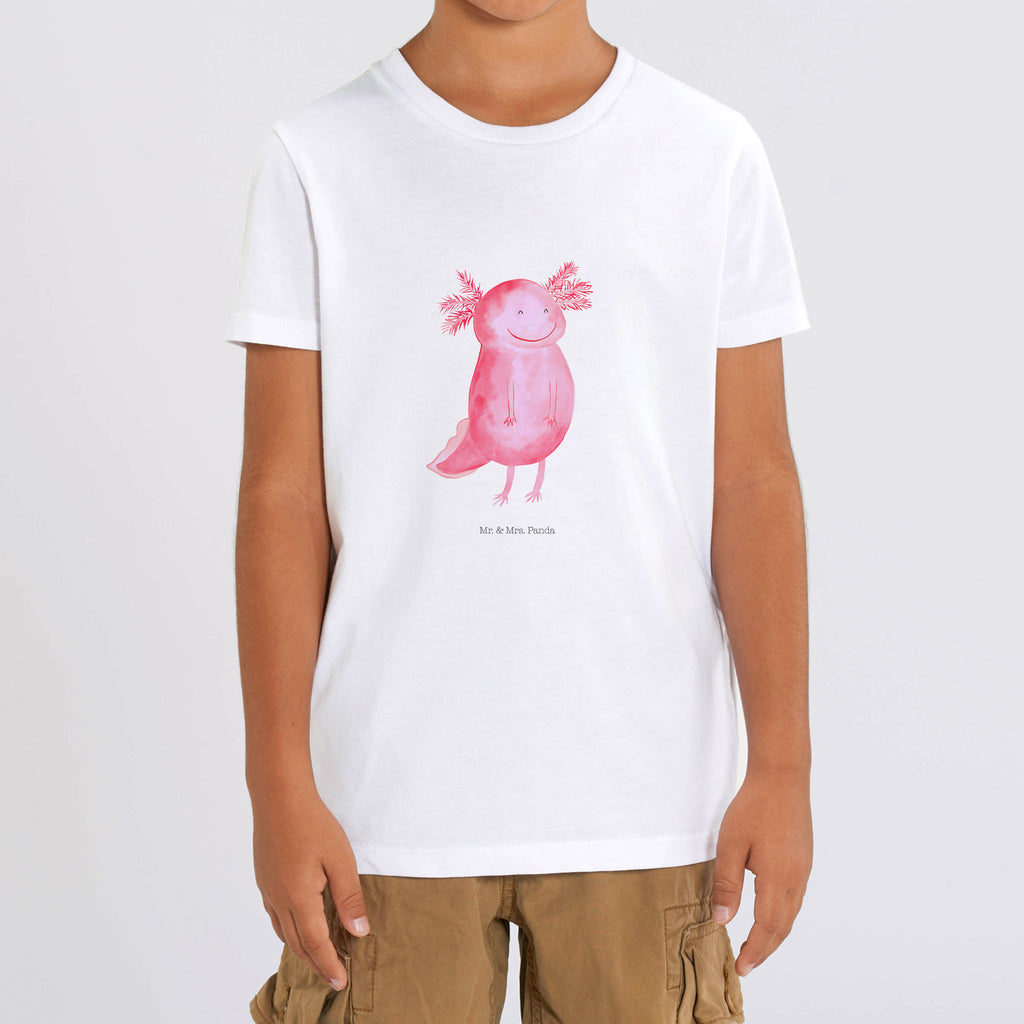 12-14 Jahre Kinder T-Shirt Axolotl glücklich Axolotl, Molch, Axolot, Schwanzlurch, Lurch, Lurche, Motivation, gute Laune