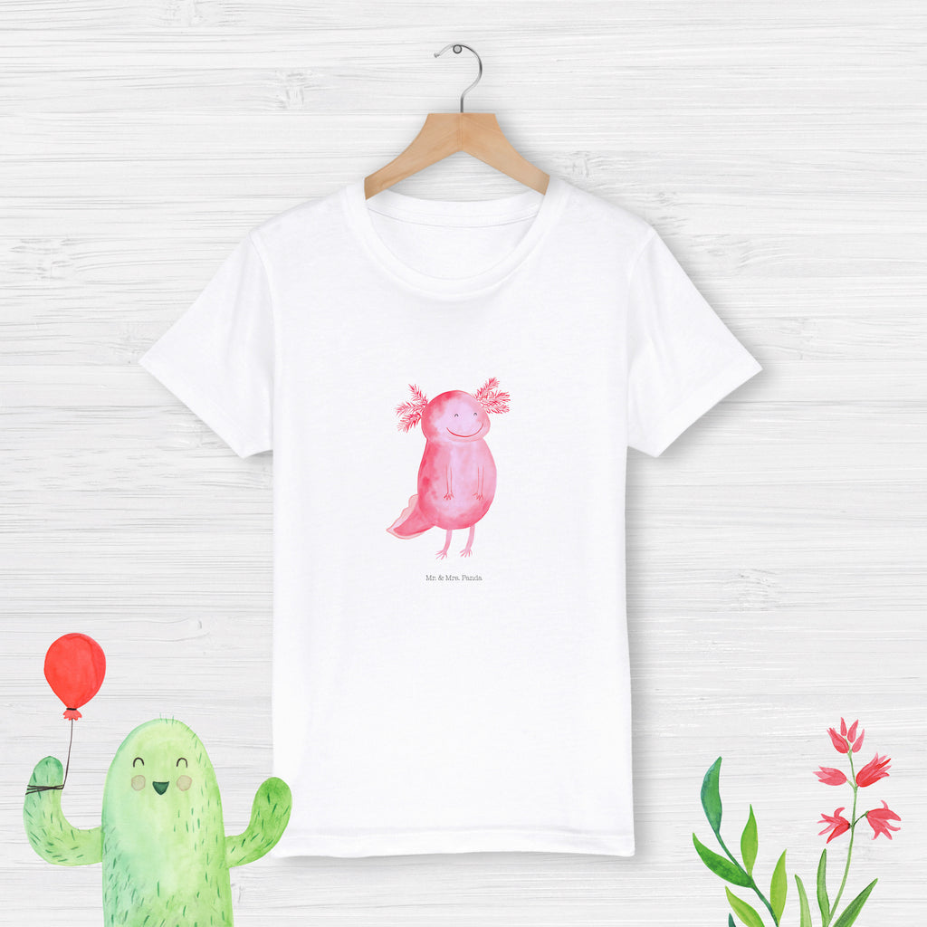 12-14 Jahre Kinder T-Shirt Axolotl glücklich Axolotl, Molch, Axolot, Schwanzlurch, Lurch, Lurche, Motivation, gute Laune