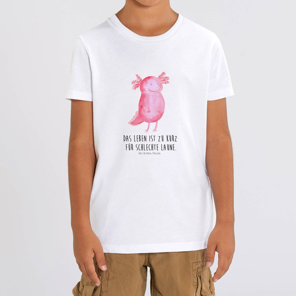 12-14 Jahre Kinder T-Shirt Axolotl glücklich Axolotl, Molch, Axolot, Schwanzlurch, Lurch, Lurche, Motivation, gute Laune
