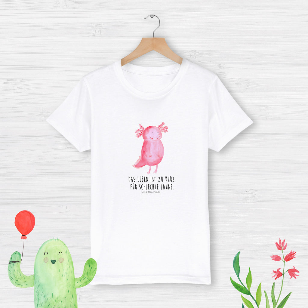 12-14 Jahre Kinder T-Shirt Axolotl glücklich Axolotl, Molch, Axolot, Schwanzlurch, Lurch, Lurche, Motivation, gute Laune