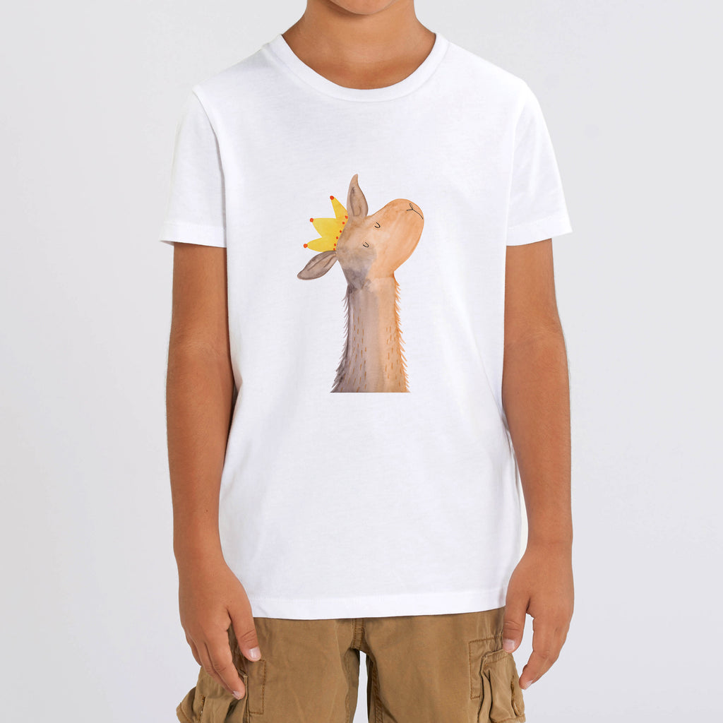7-8 Jahre Kinder T-Shirt Lamakopf König Lama, Alpaka, Lamas, König, Königin, Freundin, Mama, Papa, Büro Kollege, Kollegin, Chef, Vorgesetzter, Abi, Abitur