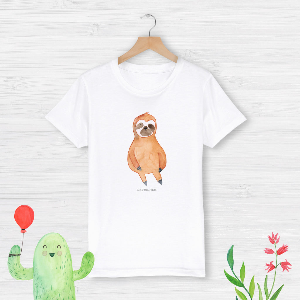 5-6 Jahre Kinder T-Shirt Faultier Zufrieden Faultier, Faultier Geschenk, Faultier Deko, Faultiere, faul, Lieblingstier, Pause, relaxen, Glück, glücklich, zufrieden, happy, Zufriedenheit, Gelassenheit, Ruhe, Frieden