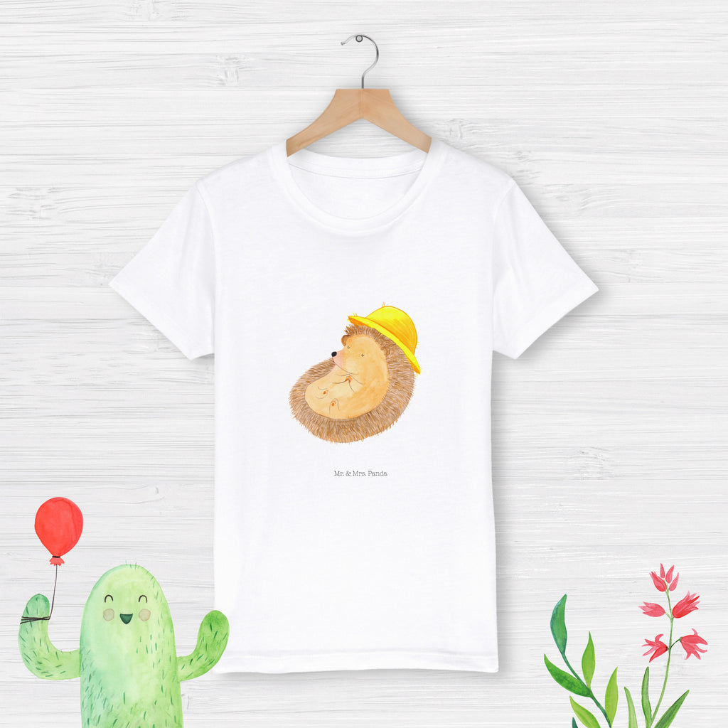 5-6 Jahre Kinder T-Shirt Igel betet Tiermotive, Gute Laune, lustige Sprüche, Tiere, Igel, Igel mit Hut, Sonnenhut, Gott, Amen, beten, Leben, Dankbarkeit, Dankbar sein, dankbar, genießen
