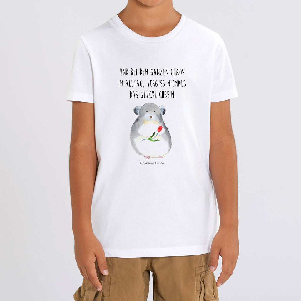 5-6 Jahre Kinder T-Shirt Chinchilla mit Blume Tiermotive, Gute Laune, lustige Sprüche, Tiere, Chinchilla, Chinchillas, Liebeskummer, Kummer, Depressionen, traurig sein, Chaos, Glücklichsein, Büro, Büroalltag