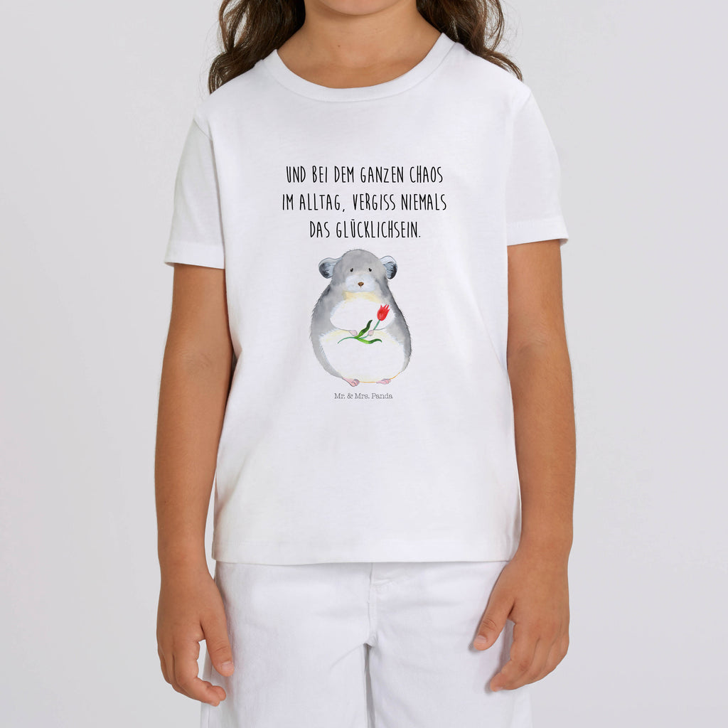 5-6 Jahre Kinder T-Shirt Chinchilla mit Blume Tiermotive, Gute Laune, lustige Sprüche, Tiere, Chinchilla, Chinchillas, Liebeskummer, Kummer, Depressionen, traurig sein, Chaos, Glücklichsein, Büro, Büroalltag