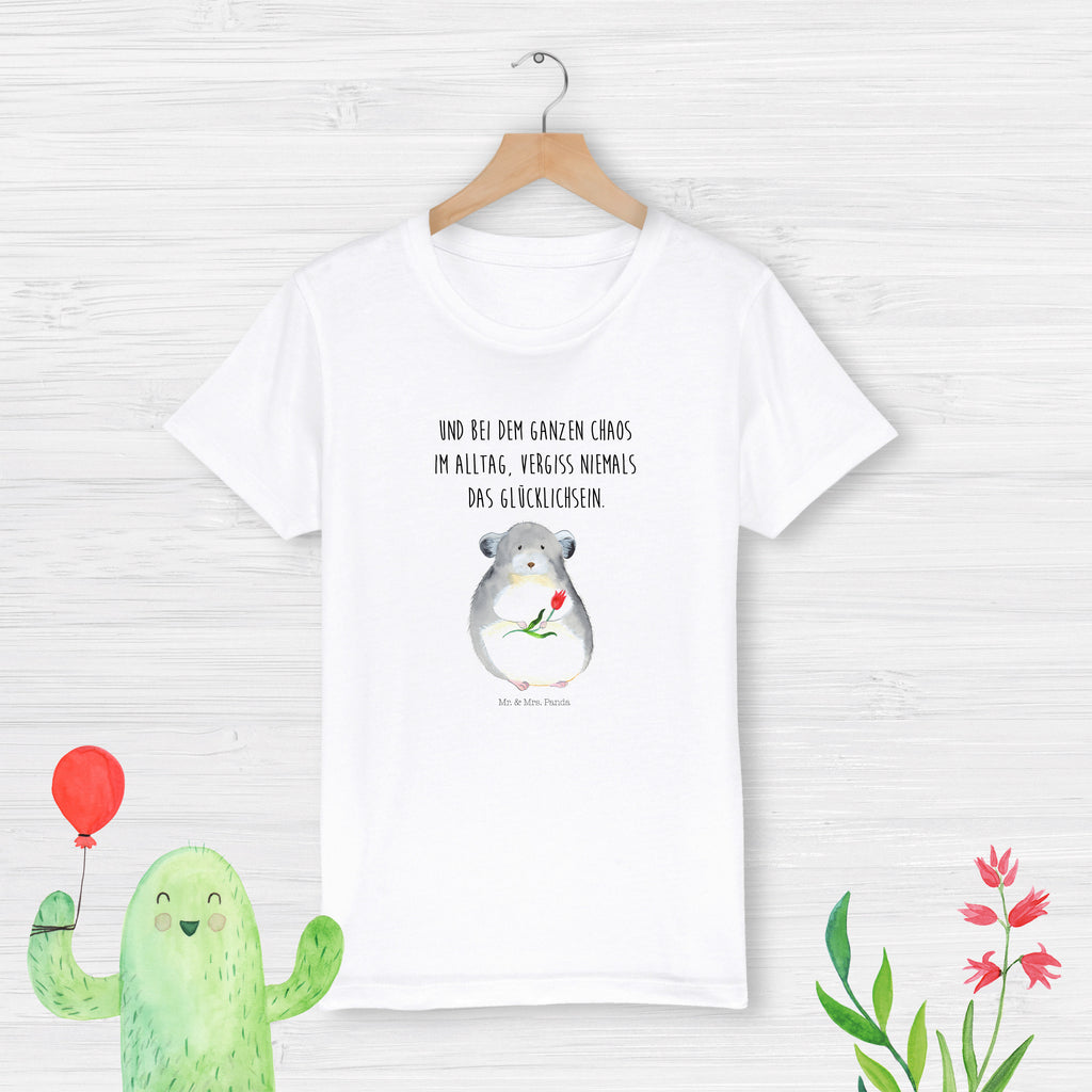 5-6 Jahre Kinder T-Shirt Chinchilla mit Blume Tiermotive, Gute Laune, lustige Sprüche, Tiere, Chinchilla, Chinchillas, Liebeskummer, Kummer, Depressionen, traurig sein, Chaos, Glücklichsein, Büro, Büroalltag