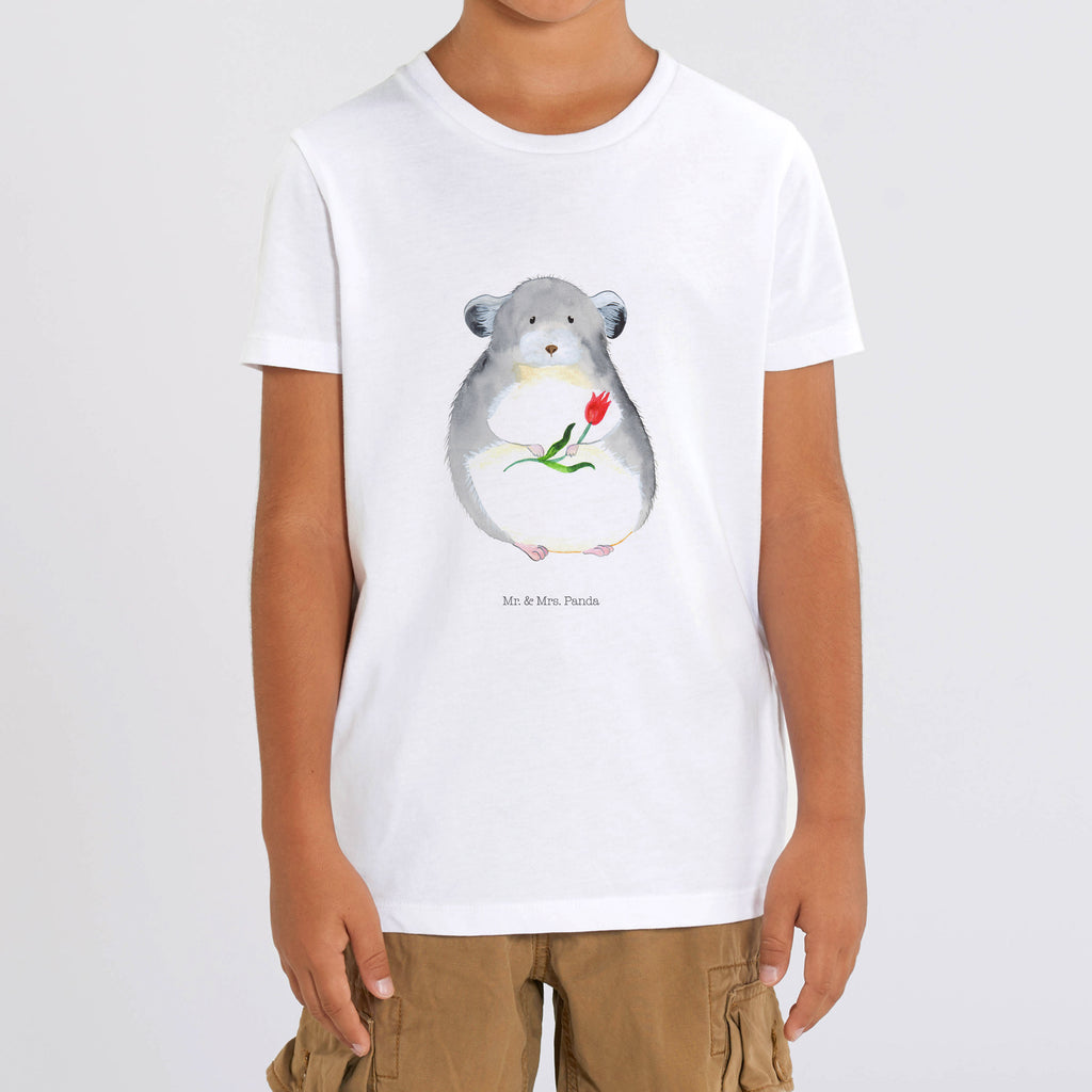 5-6 Jahre Kinder T-Shirt Chinchilla mit Blume Tiermotive, Gute Laune, lustige Sprüche, Tiere, Chinchilla, Chinchillas, Liebeskummer, Kummer, Depressionen, traurig sein, Chaos, Glücklichsein, Büro, Büroalltag