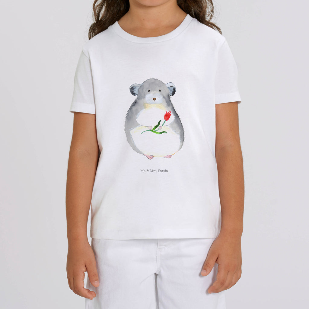 5-6 Jahre Kinder T-Shirt Chinchilla mit Blume Tiermotive, Gute Laune, lustige Sprüche, Tiere, Chinchilla, Chinchillas, Liebeskummer, Kummer, Depressionen, traurig sein, Chaos, Glücklichsein, Büro, Büroalltag