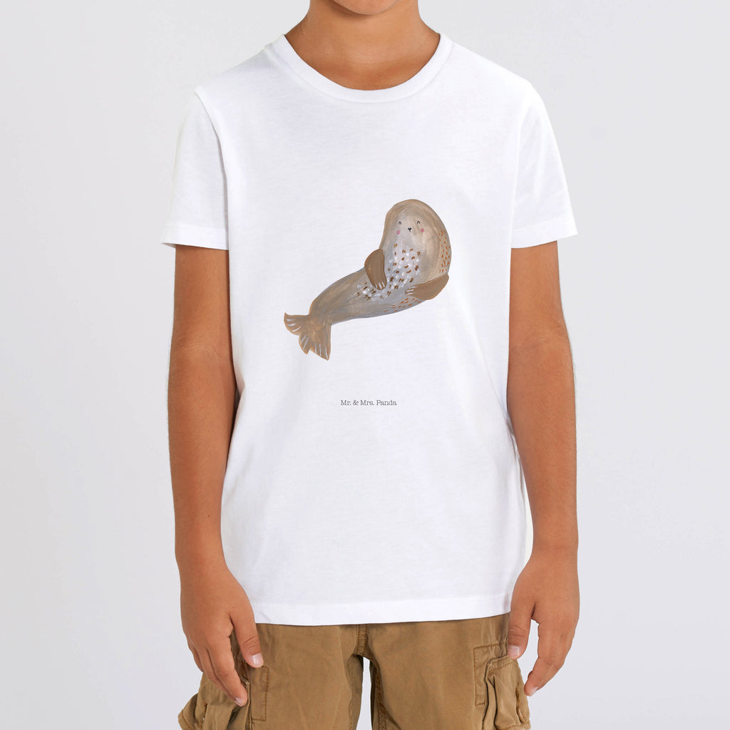 12-14 Jahre Kinder T-Shirt Robbe lachend Tiermotive, Gute Laune, lustige Sprüche, Tiere, Robbe, Robben, Seehund, Strand, Meerestier, Ostsee, Nordsee