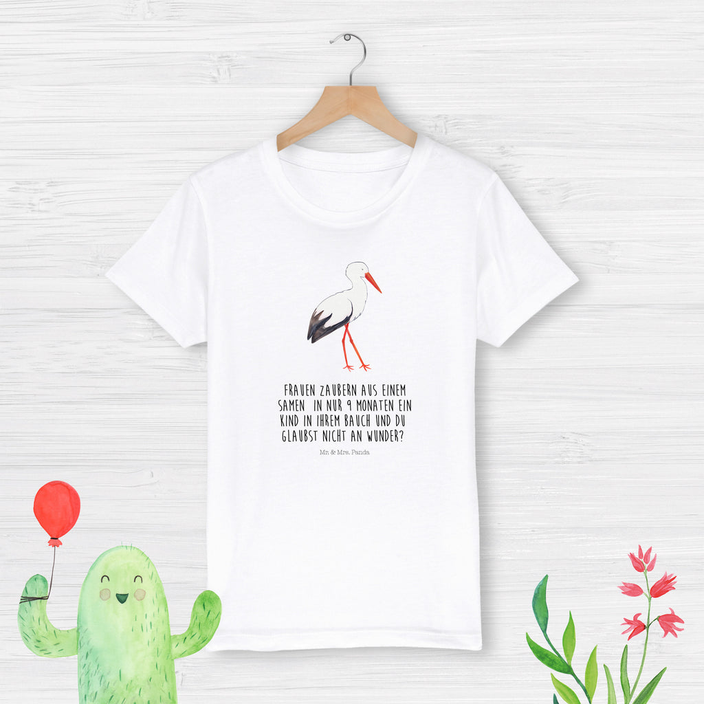 9-11 Jahre Kinder T-Shirt Storch Tiermotive, Gute Laune, lustige Sprüche, Tiere, Storch, Störche, Schwangerschaft, Geburt, Mutter, Mütter, Mutter werden, Schwanger, Babybauch, Baby