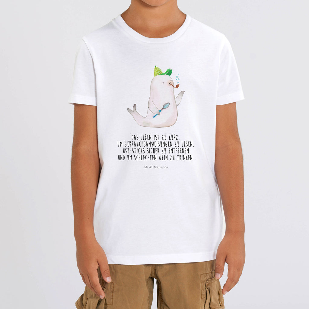 9-11 Jahre Kinder T-Shirt Robbe Sherlock Tiermotive, Gute Laune, lustige Sprüche, Tiere