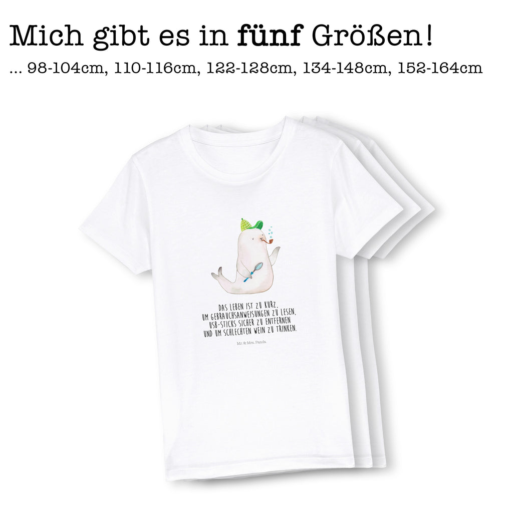 9-11 Jahre Kinder T-Shirt Robbe Sherlock Tiermotive, Gute Laune, lustige Sprüche, Tiere