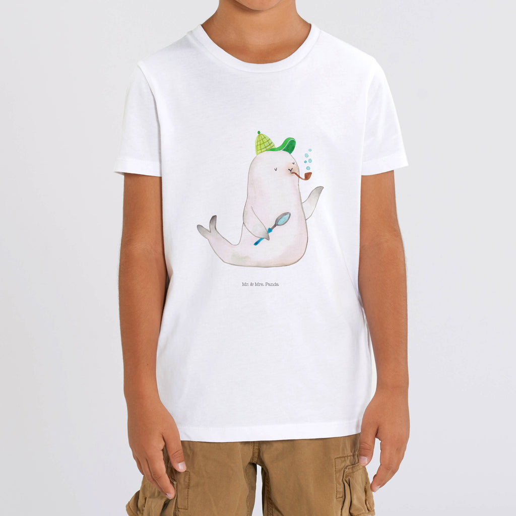9-11 Jahre Kinder T-Shirt Robbe Sherlock Tiermotive, Gute Laune, lustige Sprüche, Tiere