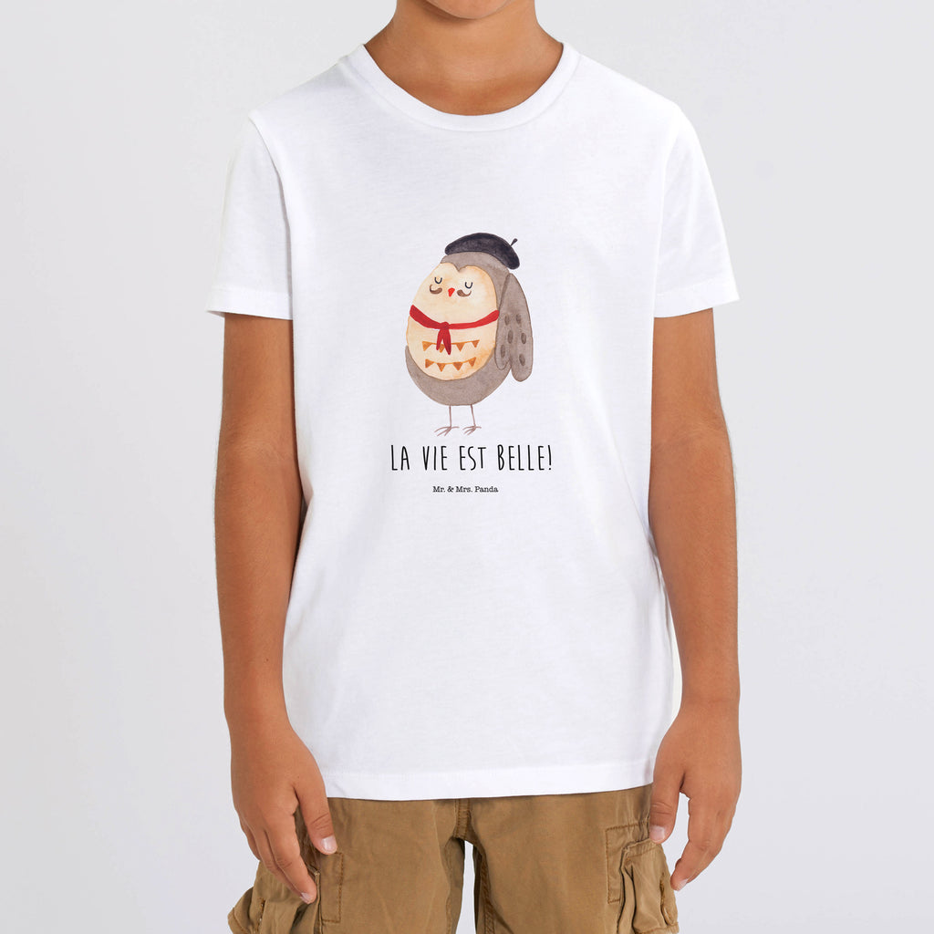 12-14 Jahre Kinder T-Shirt Eule Französisch Eule, Eulen, Eule Deko, Owl, hibou, La vie est belle, das Leben ist schön, Spruch schön, Spruch Französisch, Frankreich