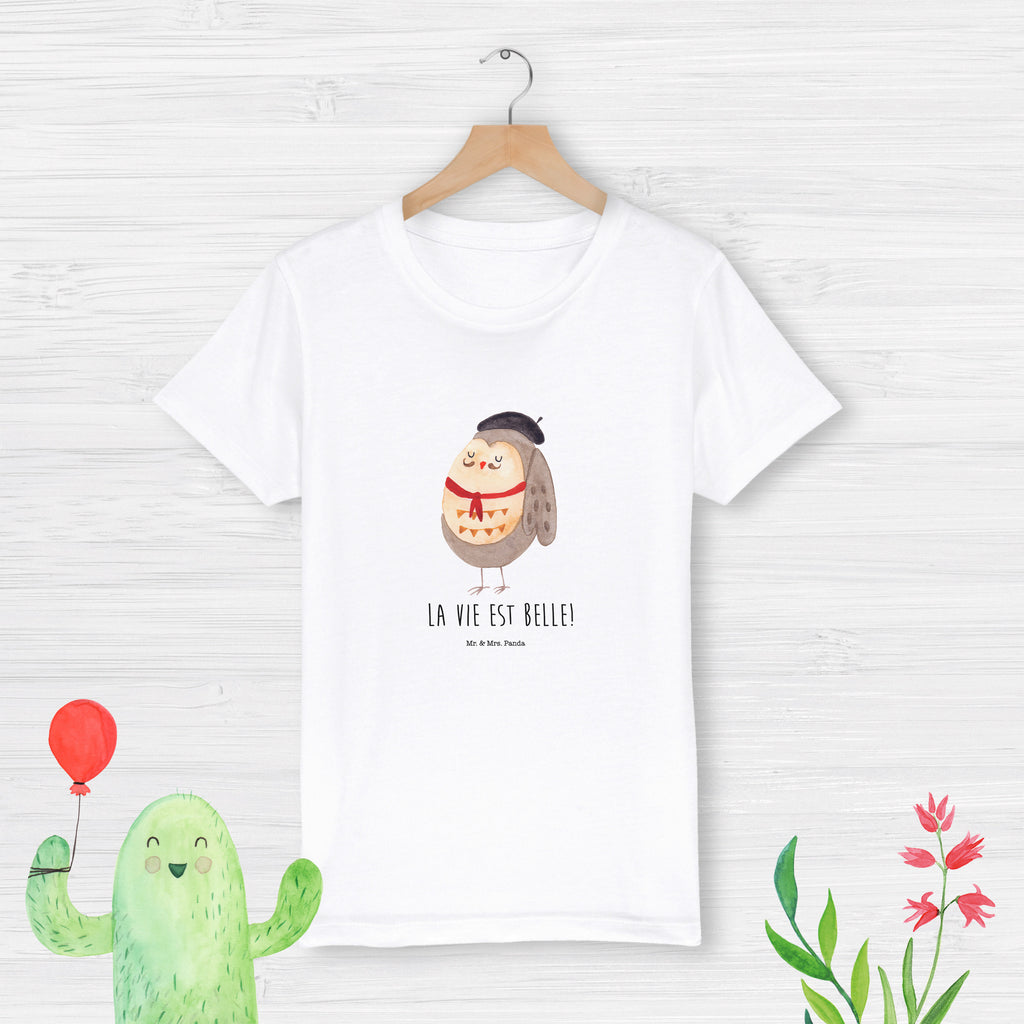 12-14 Jahre Kinder T-Shirt Eule Französisch Eule, Eulen, Eule Deko, Owl, hibou, La vie est belle, das Leben ist schön, Spruch schön, Spruch Französisch, Frankreich