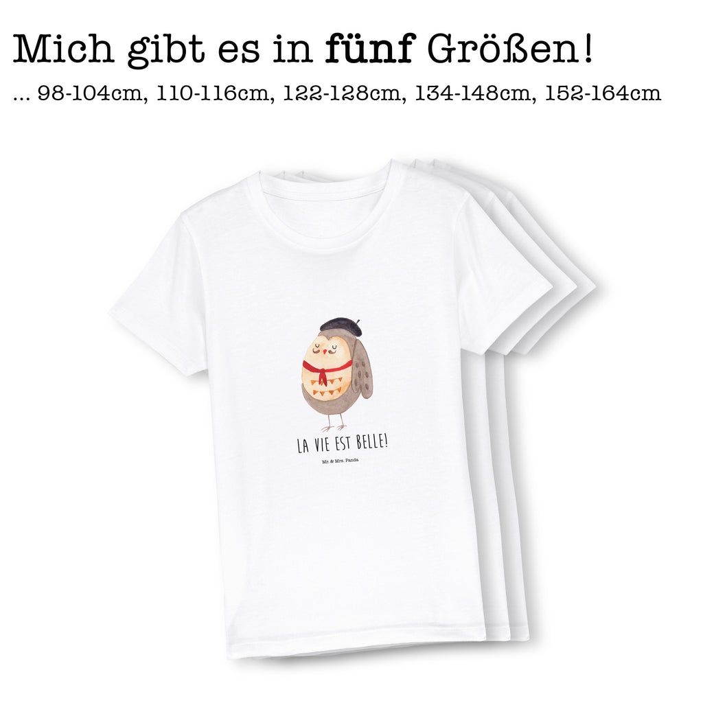 12-14 Jahre Kinder T-Shirt Eule Französisch Eule, Eulen, Eule Deko, Owl, hibou, La vie est belle, das Leben ist schön, Spruch schön, Spruch Französisch, Frankreich