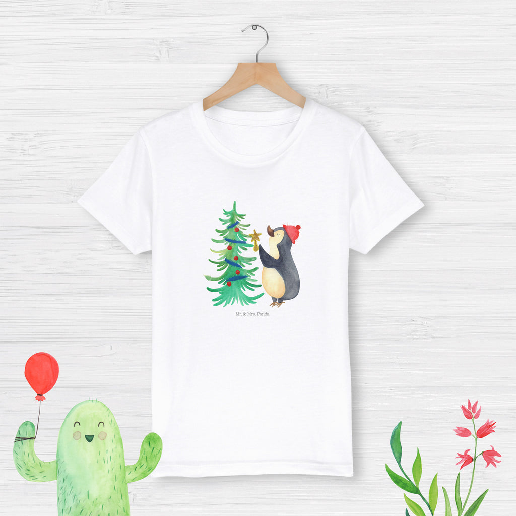 3-4 Jahre Kinder T-Shirt Pinguin Weihnachtsbaum Winter, Weihnachten, Weihnachtsdeko, Nikolaus, Advent, Heiligabend, Wintermotiv, Pinguin