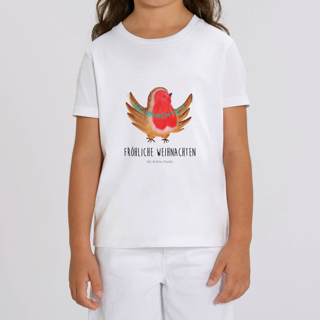 7-8 Jahre Kinder T-Shirt Rotkehlchen Weihnachten Winter, Weihnachten, Weihnachtsdeko, Nikolaus, Advent, Heiligabend, Wintermotiv, Frohe Weihnachten, Weihnachtsmotiv, Weihnachtsgruß, Vogel, xmas