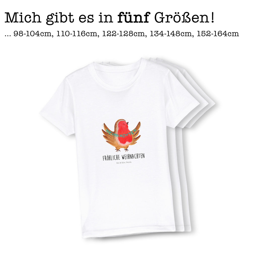 7-8 Jahre Kinder T-Shirt Rotkehlchen Weihnachten Winter, Weihnachten, Weihnachtsdeko, Nikolaus, Advent, Heiligabend, Wintermotiv, Frohe Weihnachten, Weihnachtsmotiv, Weihnachtsgruß, Vogel, xmas