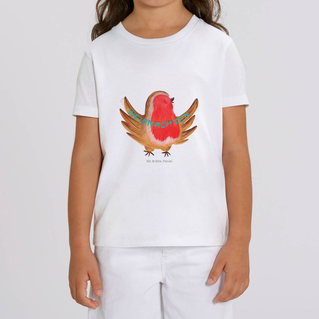7-8 Jahre Kinder T-Shirt Rotkehlchen Weihnachten Winter, Weihnachten, Weihnachtsdeko, Nikolaus, Advent, Heiligabend, Wintermotiv, Frohe Weihnachten, Weihnachtsmotiv, Weihnachtsgruß, Vogel, xmas