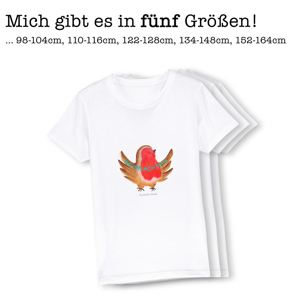 7-8 Jahre Kinder T-Shirt Rotkehlchen Weihnachten Winter, Weihnachten, Weihnachtsdeko, Nikolaus, Advent, Heiligabend, Wintermotiv, Frohe Weihnachten, Weihnachtsmotiv, Weihnachtsgruß, Vogel, xmas