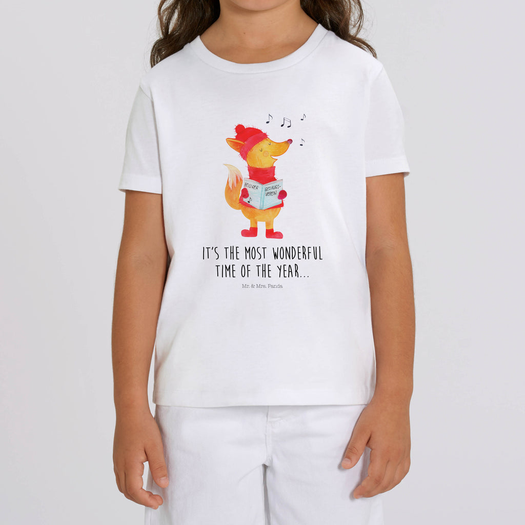 7-8 Jahre Kinder T-Shirt Fuchs Sänger Winter, Weihnachten, Weihnachtsdeko, Nikolaus, Advent, Heiligabend, Wintermotiv, Fuchs, Füchse, Sänger, Geschenk Sänger, Singen, Weihnachtslieder