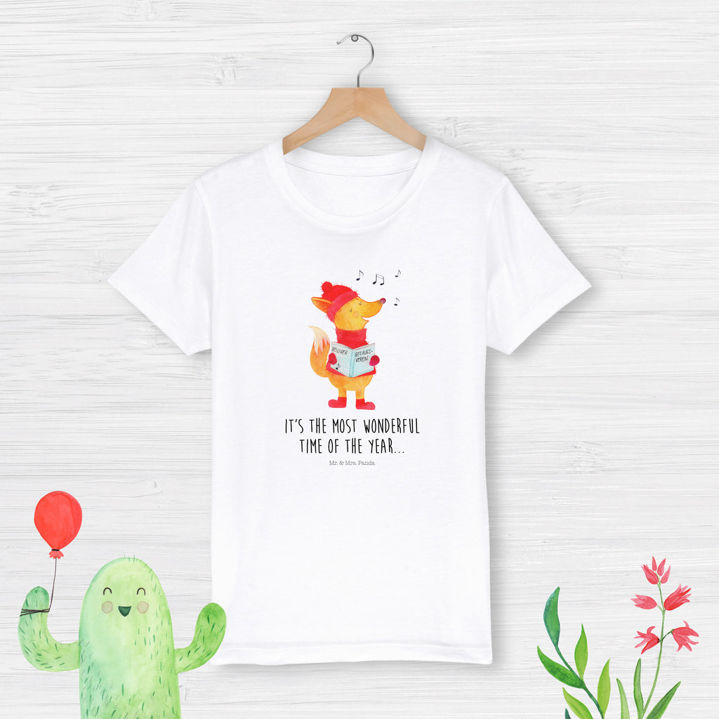 7-8 Jahre Kinder T-Shirt Fuchs Sänger Winter, Weihnachten, Weihnachtsdeko, Nikolaus, Advent, Heiligabend, Wintermotiv, Fuchs, Füchse, Sänger, Geschenk Sänger, Singen, Weihnachtslieder