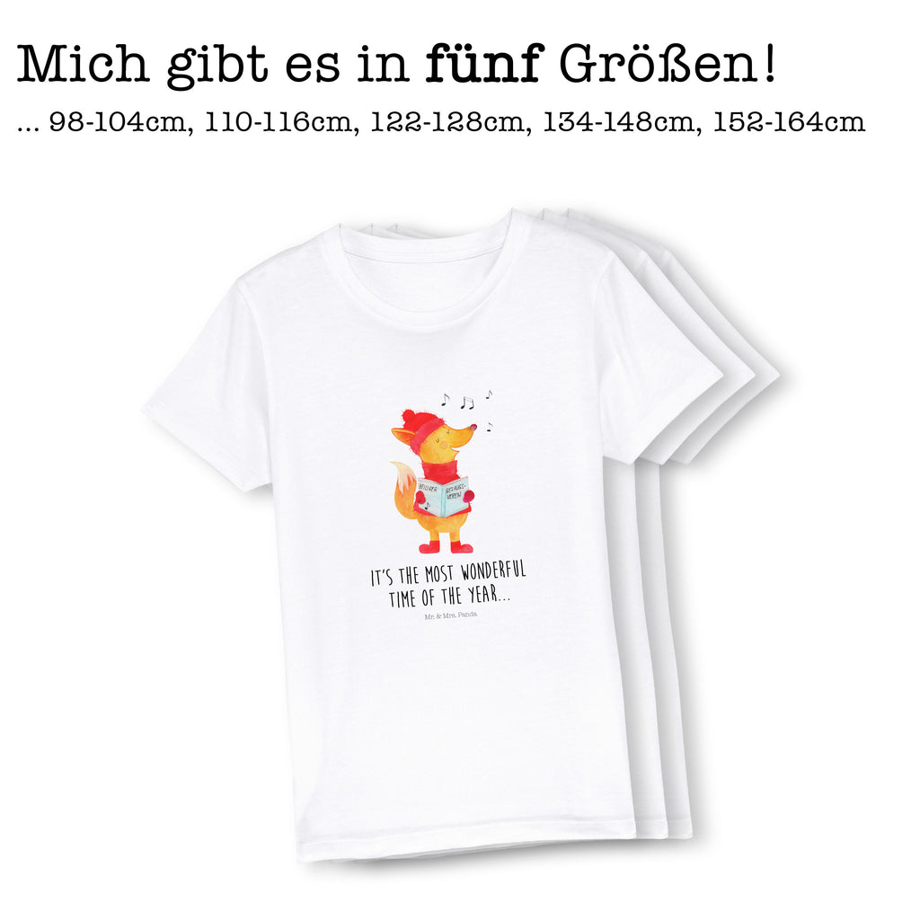 7-8 Jahre Kinder T-Shirt Fuchs Sänger Winter, Weihnachten, Weihnachtsdeko, Nikolaus, Advent, Heiligabend, Wintermotiv, Fuchs, Füchse, Sänger, Geschenk Sänger, Singen, Weihnachtslieder