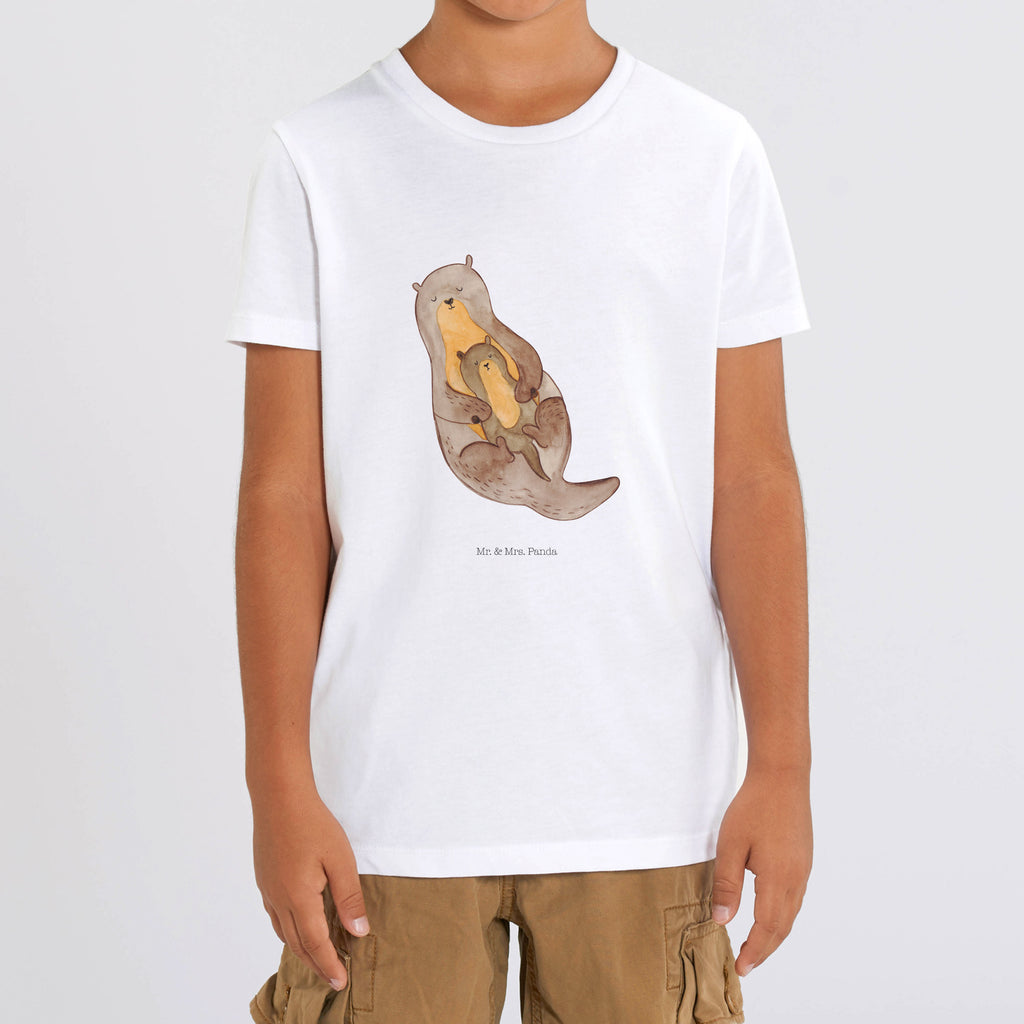 3-4 Jahre Kinder T-Shirt Otter mit Kind Otter, Fischotter, Seeotter, Otter Seeotter See Otter