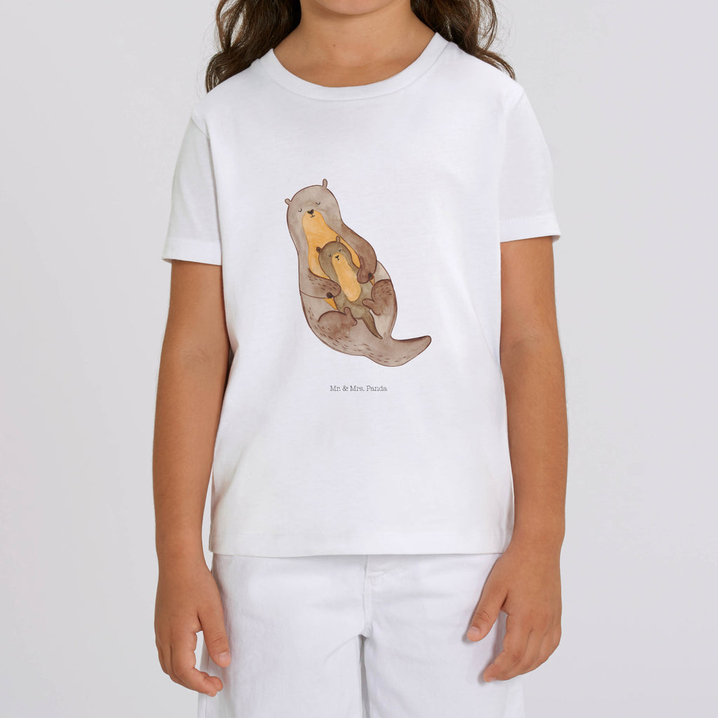 3-4 Jahre Kinder T-Shirt Otter mit Kind Otter, Fischotter, Seeotter, Otter Seeotter See Otter