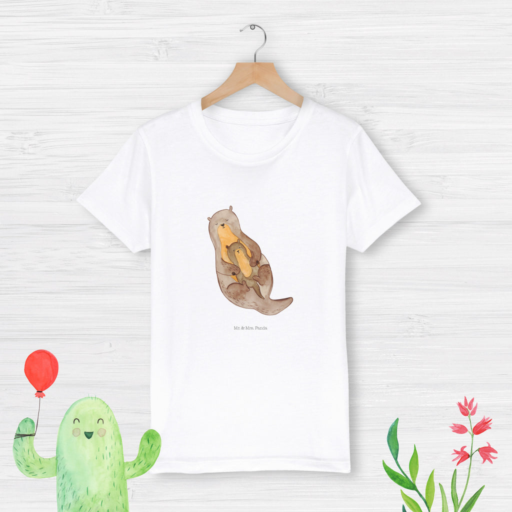 3-4 Jahre Kinder T-Shirt Otter mit Kind Otter, Fischotter, Seeotter, Otter Seeotter See Otter