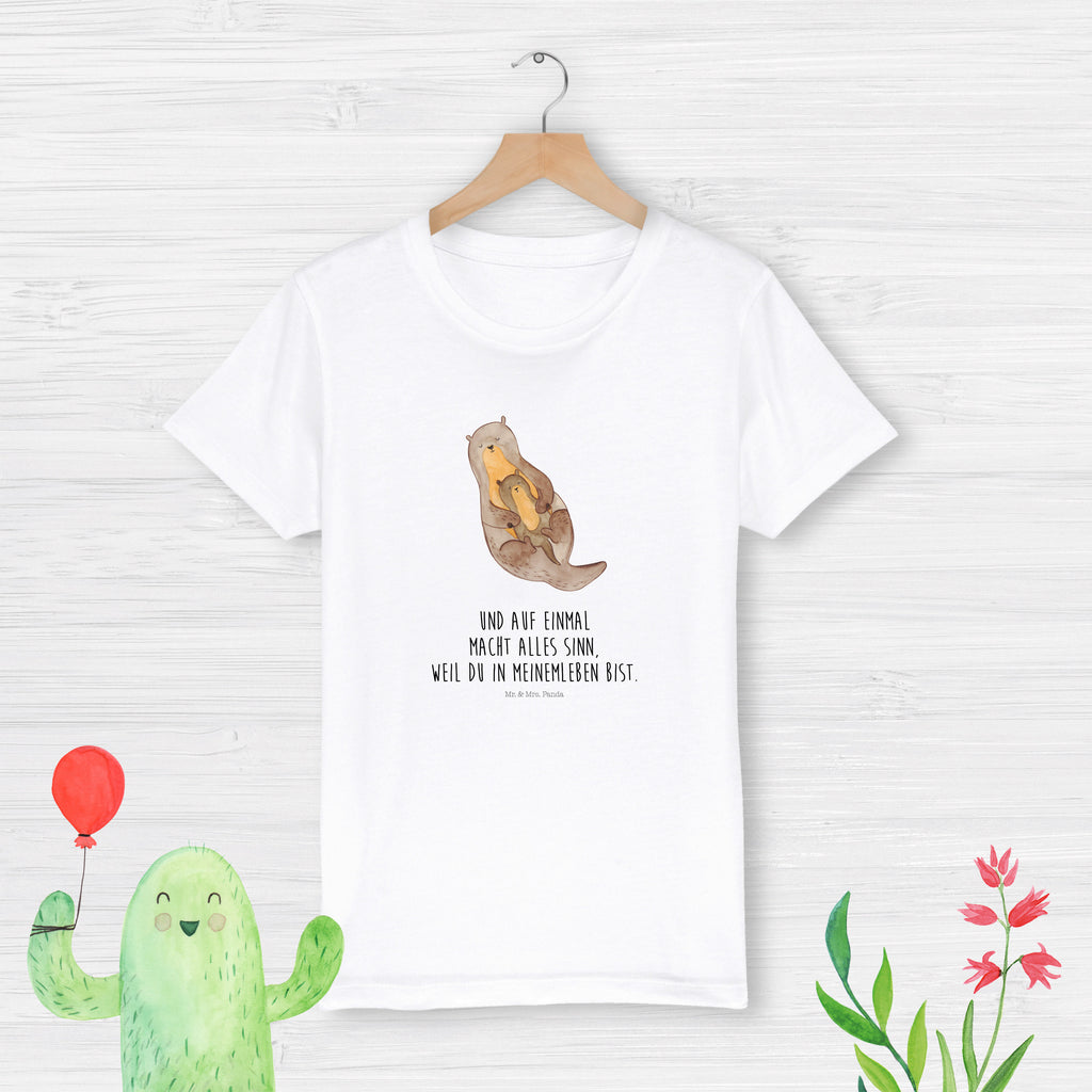 3-4 Jahre Kinder T-Shirt Otter mit Kind Otter, Fischotter, Seeotter, Otter Seeotter See Otter