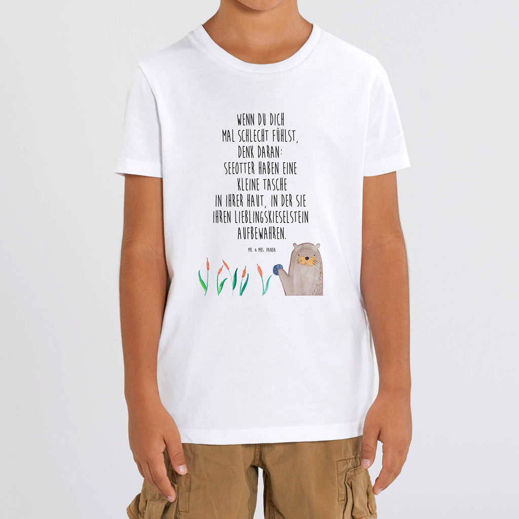 3-4 Jahre Kinder T-Shirt Otter mit Stein Otter, Fischotter, Seeotter, Otter Seeotter See Otter