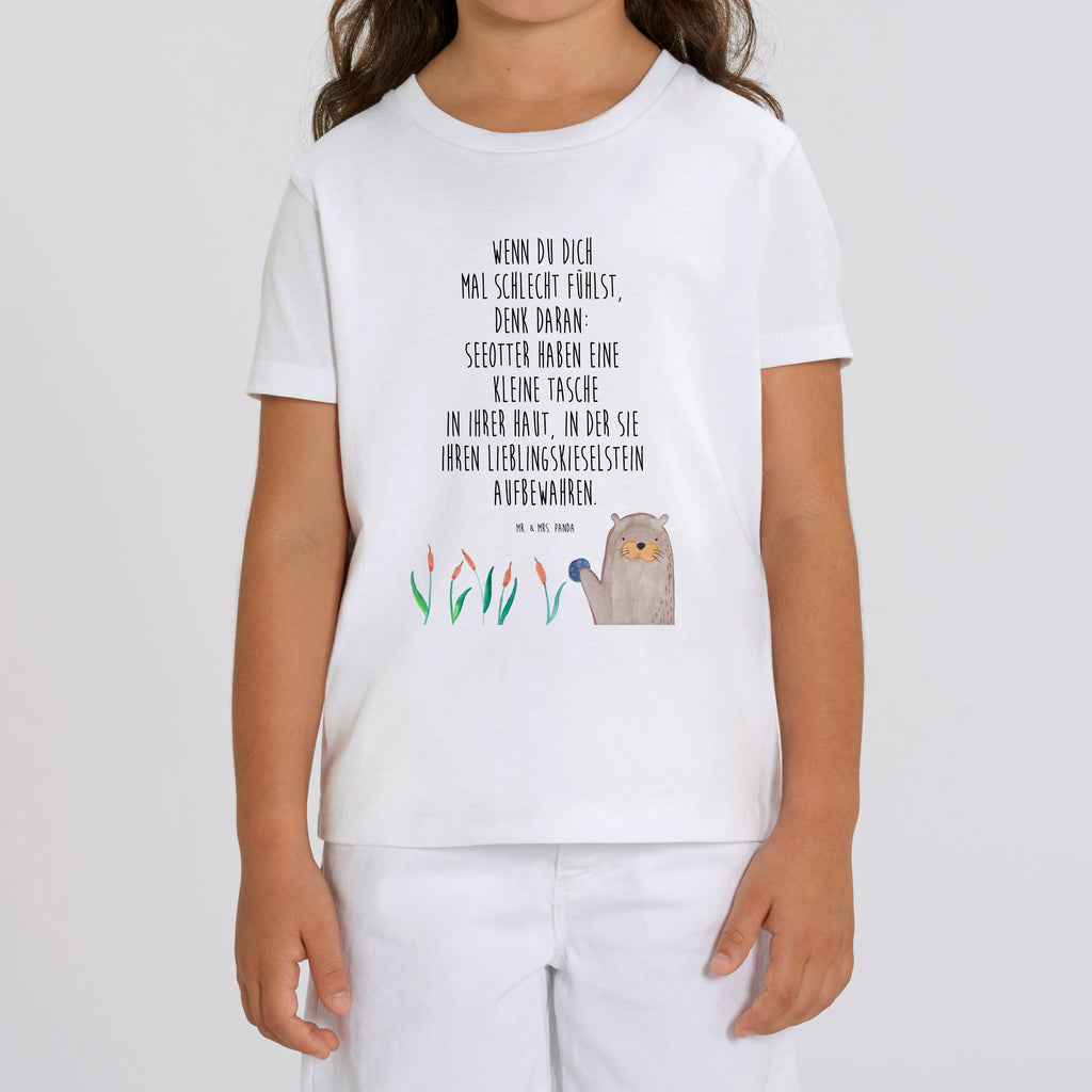 3-4 Jahre Kinder T-Shirt Otter mit Stein Otter, Fischotter, Seeotter, Otter Seeotter See Otter