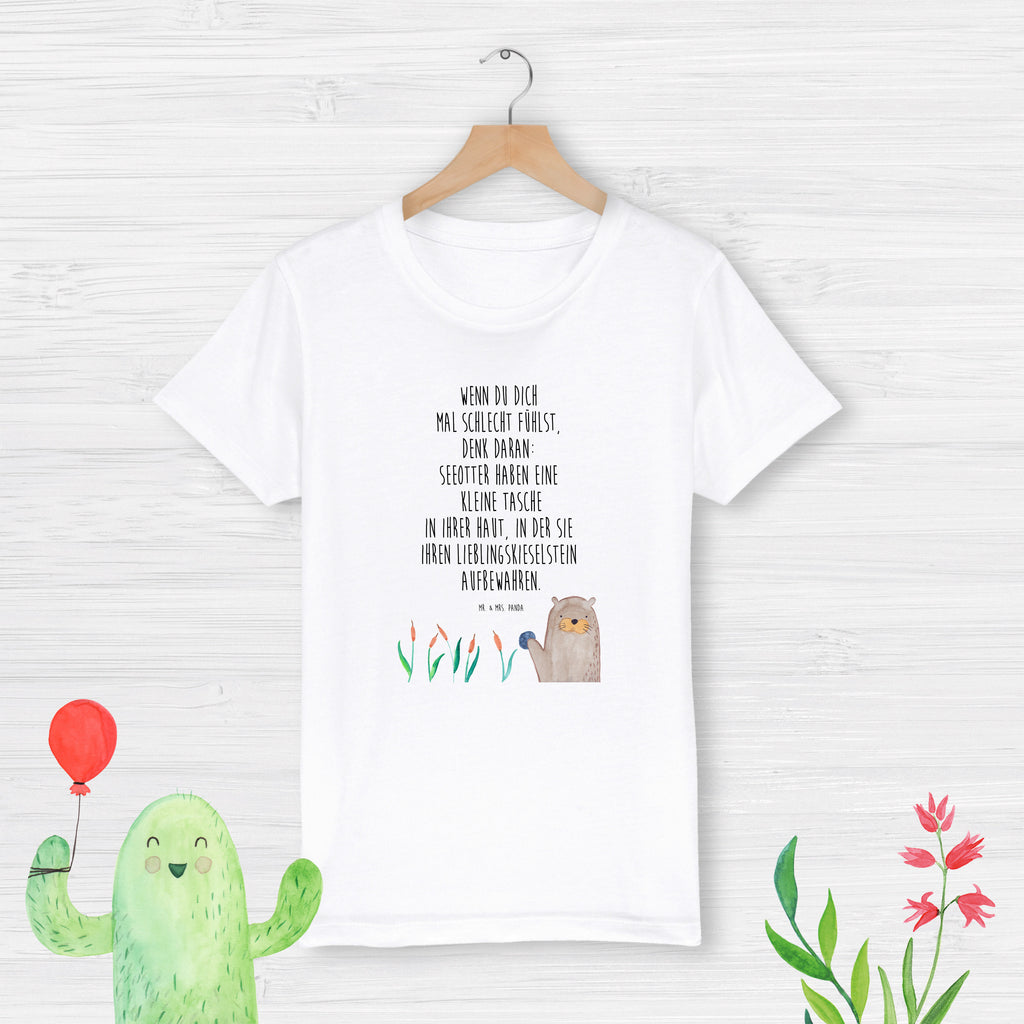 3-4 Jahre Kinder T-Shirt Otter mit Stein Otter, Fischotter, Seeotter, Otter Seeotter See Otter