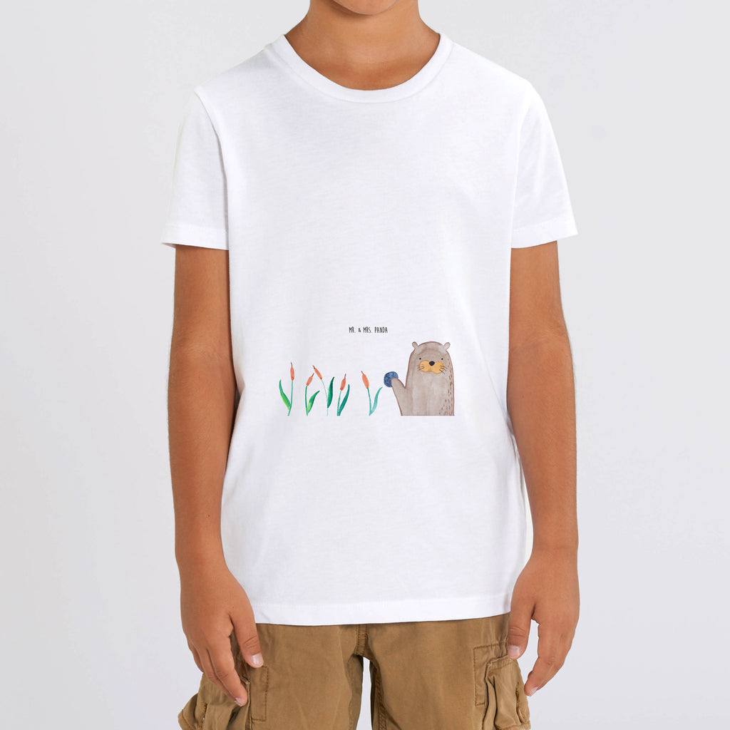 3-4 Jahre Kinder T-Shirt Otter mit Stein Otter, Fischotter, Seeotter, Otter Seeotter See Otter