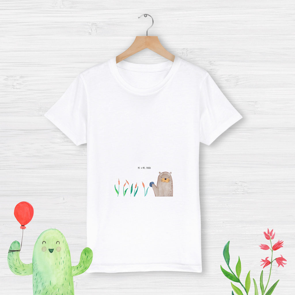 3-4 Jahre Kinder T-Shirt Otter mit Stein Otter, Fischotter, Seeotter, Otter Seeotter See Otter