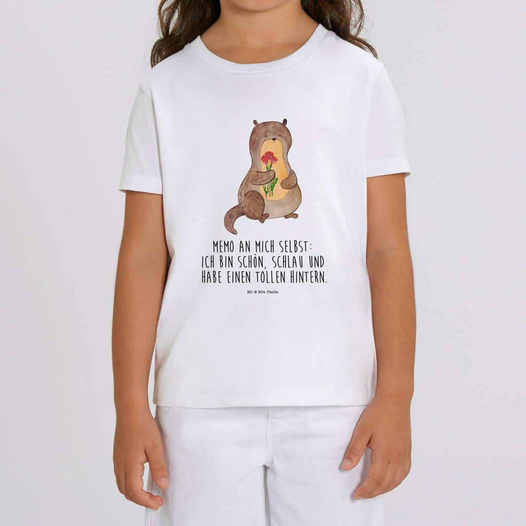 9-11 Jahre Kinder T-Shirt Otter Blumenstrauß Otter, Fischotter, Seeotter, Otter Seeotter See Otter