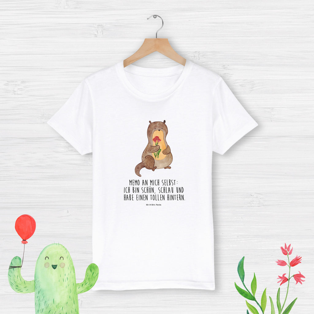 9-11 Jahre Kinder T-Shirt Otter Blumenstrauß Otter, Fischotter, Seeotter, Otter Seeotter See Otter