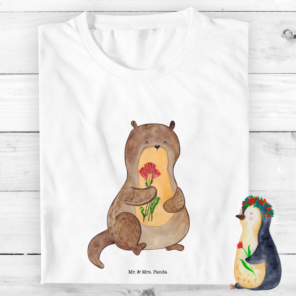 9-11 Jahre Kinder T-Shirt Otter Blumenstrauß Otter, Fischotter, Seeotter, Otter Seeotter See Otter