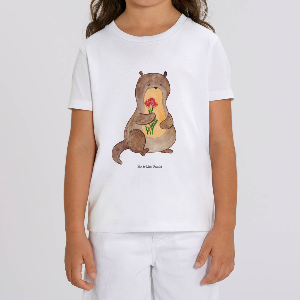 9-11 Jahre Kinder T-Shirt Otter Blumenstrauß Otter, Fischotter, Seeotter, Otter Seeotter See Otter