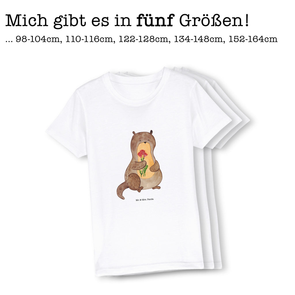 9-11 Jahre Kinder T-Shirt Otter Blumenstrauß Otter, Fischotter, Seeotter, Otter Seeotter See Otter