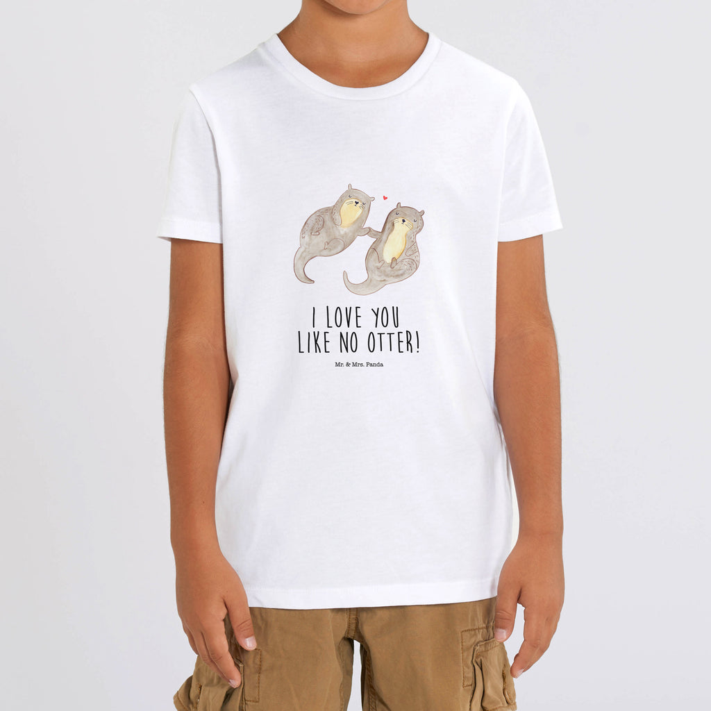 12-14 Jahre Kinder T-Shirt Otter händchenhaltend Otter, Fischotter, Seeotter, Otter Seeotter See Otter