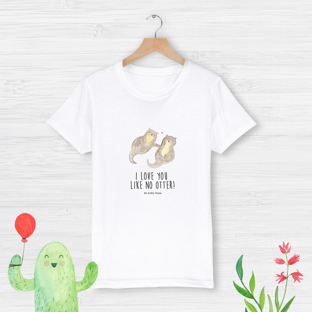 12-14 Jahre Kinder T-Shirt Otter händchenhaltend Otter, Fischotter, Seeotter, Otter Seeotter See Otter