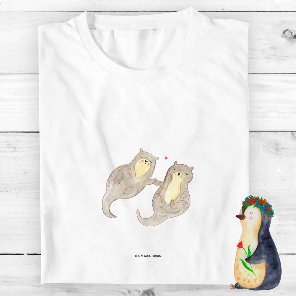 12-14 Jahre Kinder T-Shirt Otter händchenhaltend Otter, Fischotter, Seeotter, Otter Seeotter See Otter